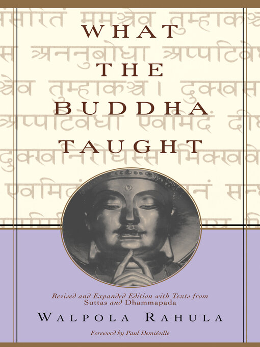 Title details for What the Buddha Taught by Walpola Rahula - Wait list